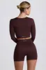 Super Sculpt Seamless High-Waist Mini Shorts in Chocolate sold by Oh Polly