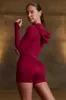 Super Sculpt Seamless High-Waist Mini Shorts in Burgundy sold by Oh Polly