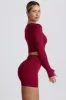 Super Sculpt Seamless High-Waist Mini Shorts in Burgundy sold by Oh Polly