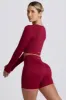 Super Sculpt Seamless High-Waist Mini Shorts in Burgundy sold by Oh Polly