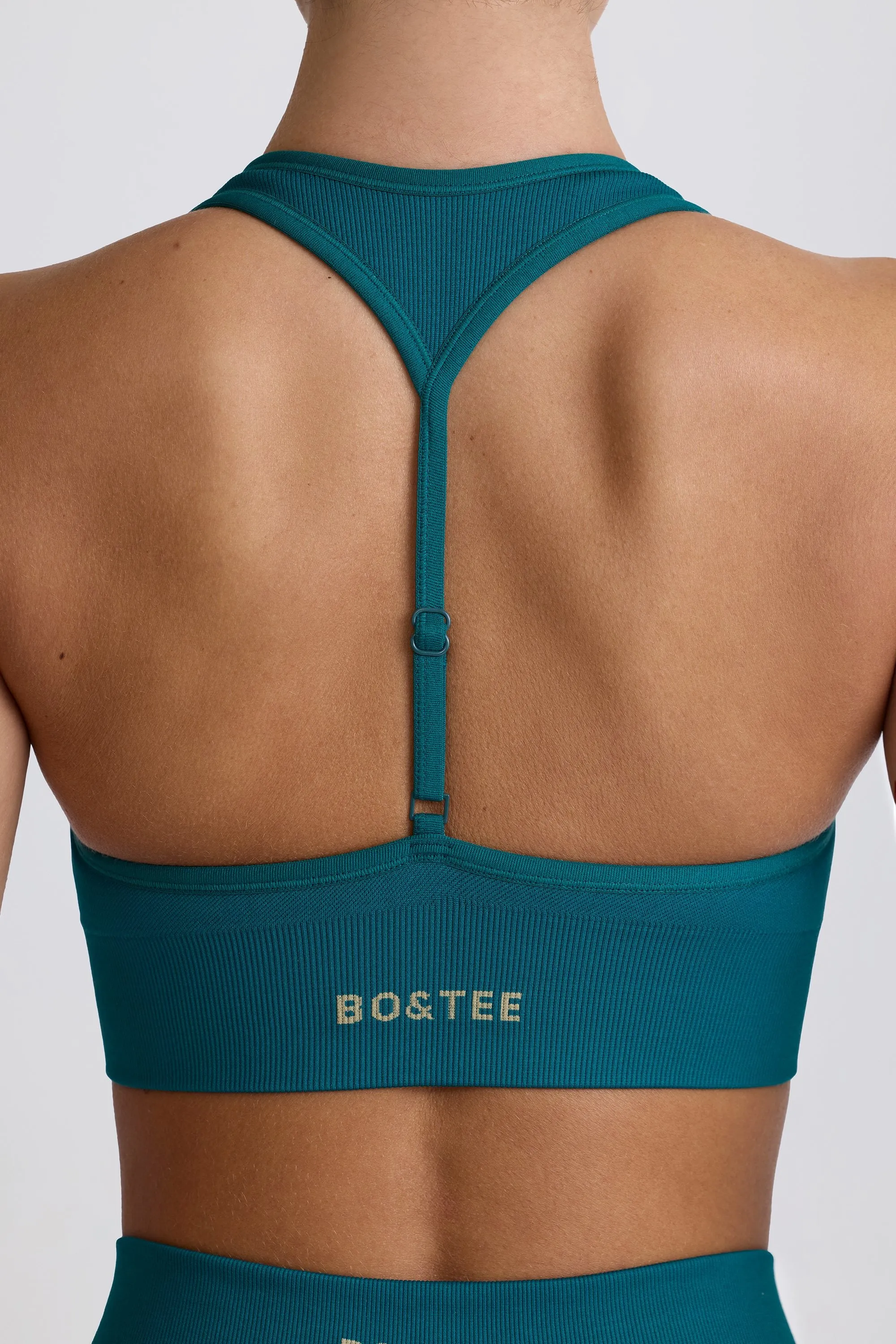 Super Sculpt Seamless T-Back Sports Bra in Teal sold by Oh Polly product image thumbnail 5