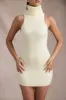 Ribbed-Knit Turtleneck Mini Dress in Butter Yellow sold by Oh Polly