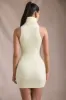 Ribbed-Knit Turtleneck Mini Dress in Butter Yellow sold by Oh Polly