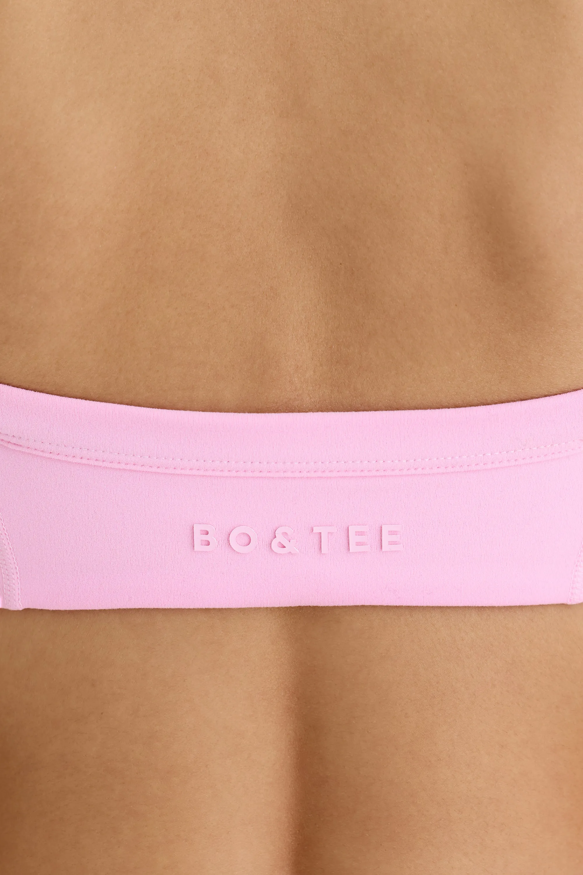 Soft Active Contrast-Trim Sports Bra in Bubblegum Pink sold by Oh Polly product image thumbnail 4