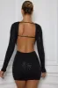 Embellished Cut-Out Mini Dress in Black sold by Oh Polly