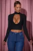 Cowl-Neck Tie-Back Top in Black sold by Oh Polly