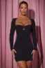 Ruched Corset Bodycon Mini Dress in Black sold by Oh Polly
