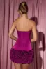 Ruffled Corset Mini Dress in Plum sold by Oh Polly