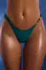 Bead-Embellished High-Leg Cheeky Bikini Bottoms in Jade Green sold by Oh Polly