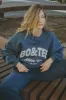Oversized Crew-Neck Sweatshirt in Dark Navy sold by Oh Polly