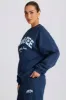 Oversized Crew-Neck Sweatshirt in Dark Navy sold by Oh Polly