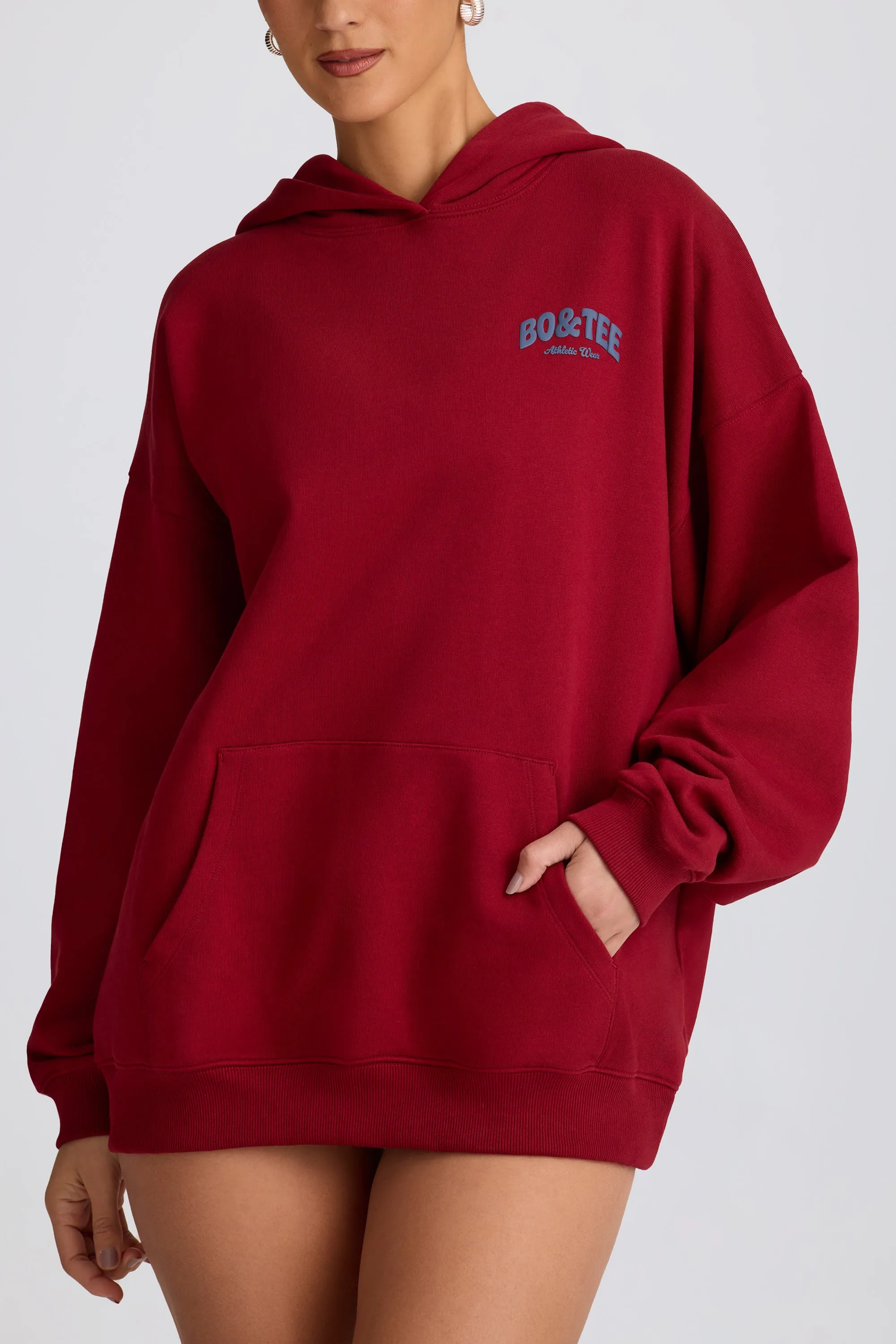 Oversized Hoodie in Burgundy sold by Oh Polly product image thumbnail 5