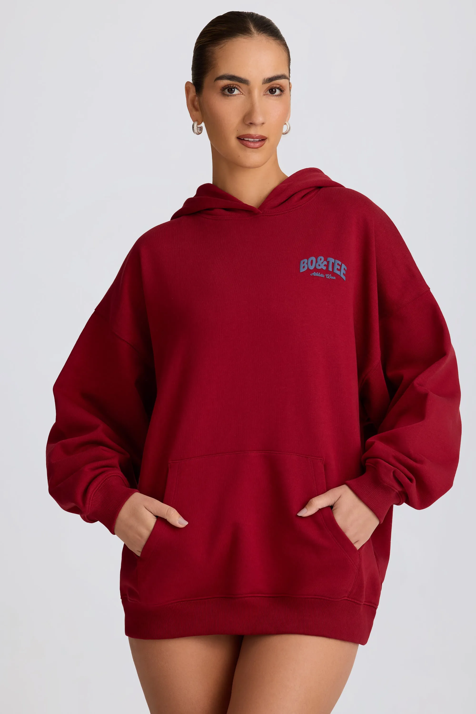 Oversized Hoodie in Burgundy sold by Oh Polly product image thumbnail 2