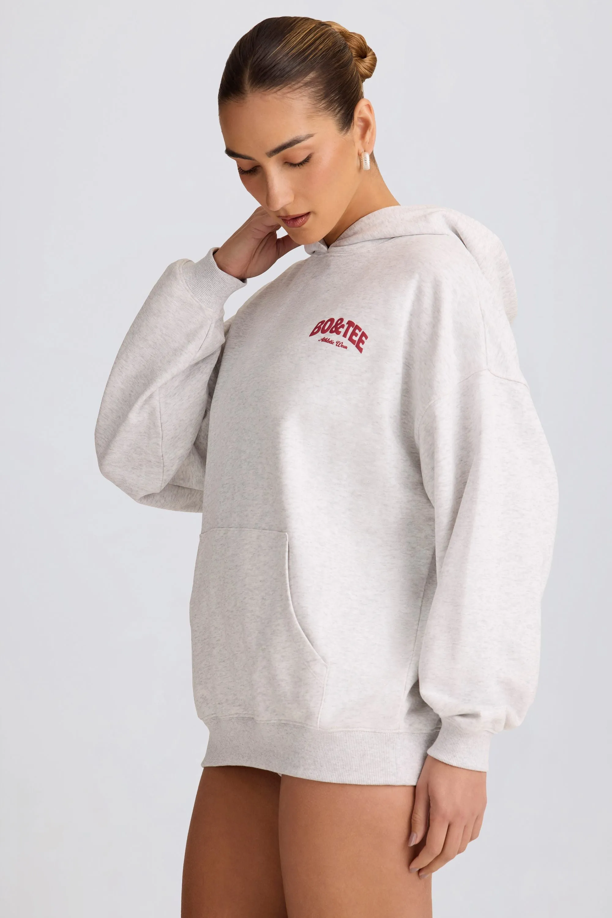 Oversized Hoodie in Grey Marl sold by Oh Polly product image thumbnail 3
