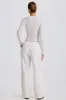 Mid-Rise Wide-Leg Joggers in Grey Marl sold by Oh Polly