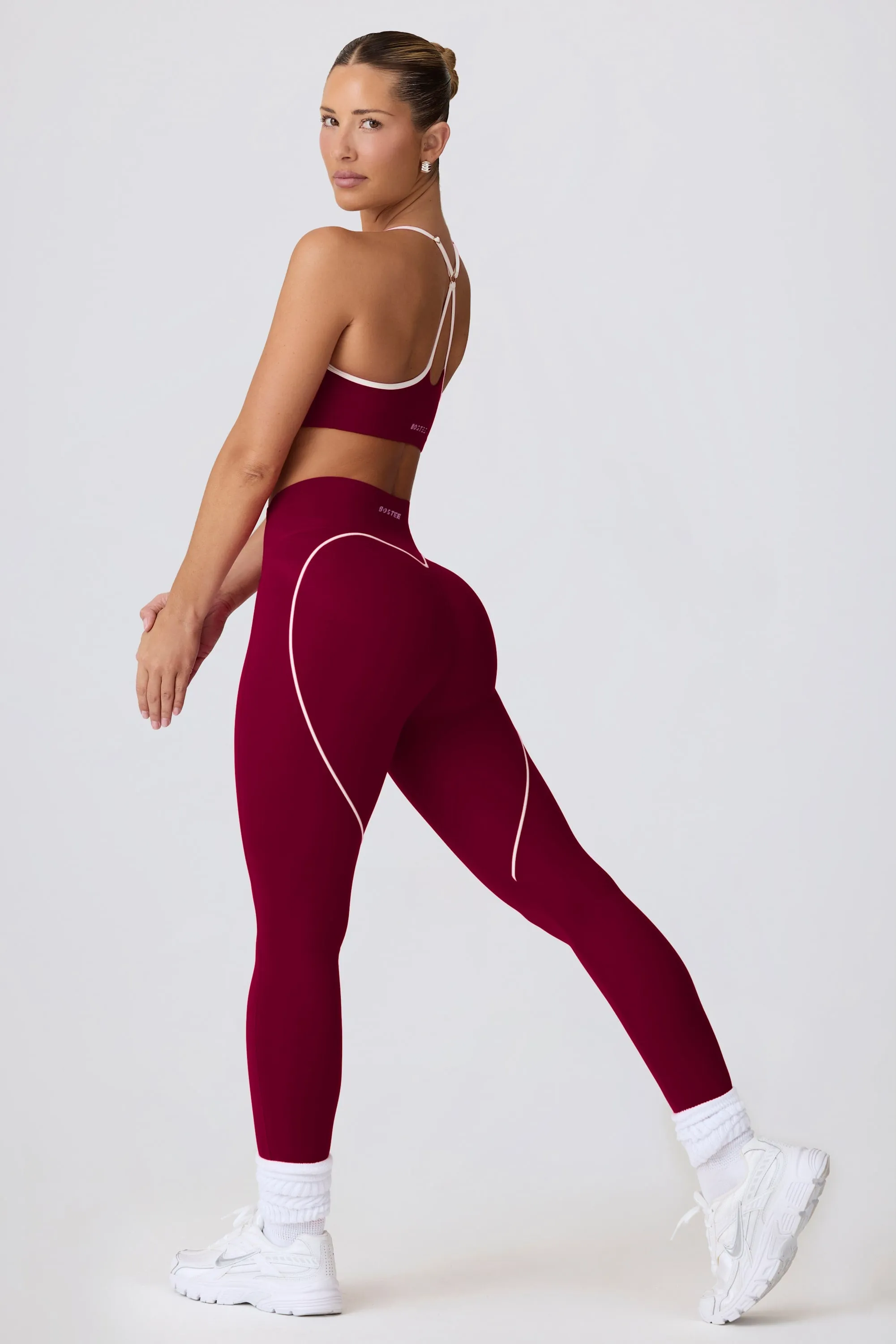 Soft Active Mid-Rise Leggings in Burgundy sold by Oh Polly