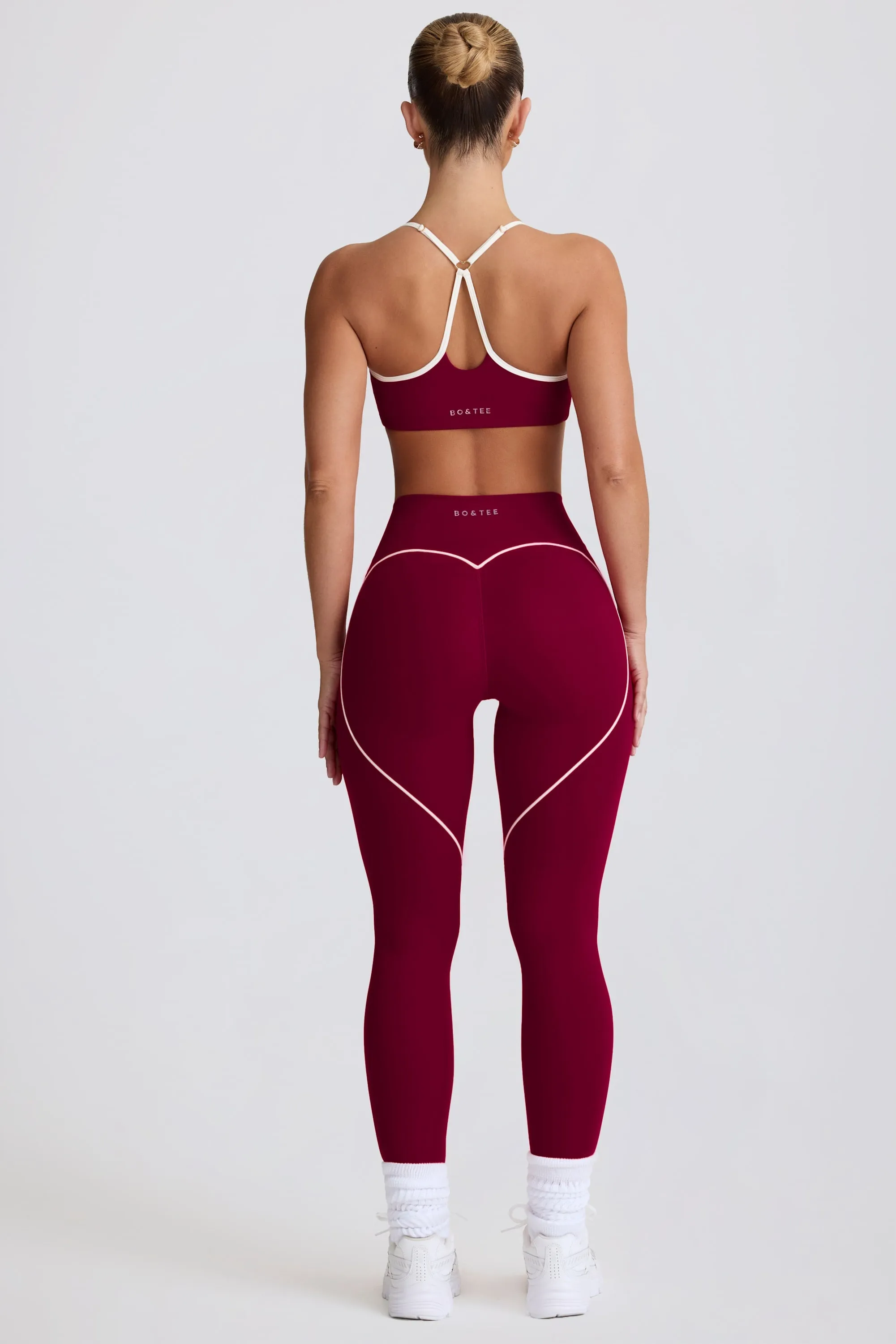 Soft Active Mid-Rise Leggings in Burgundy sold by Oh Polly product image thumbnail 2