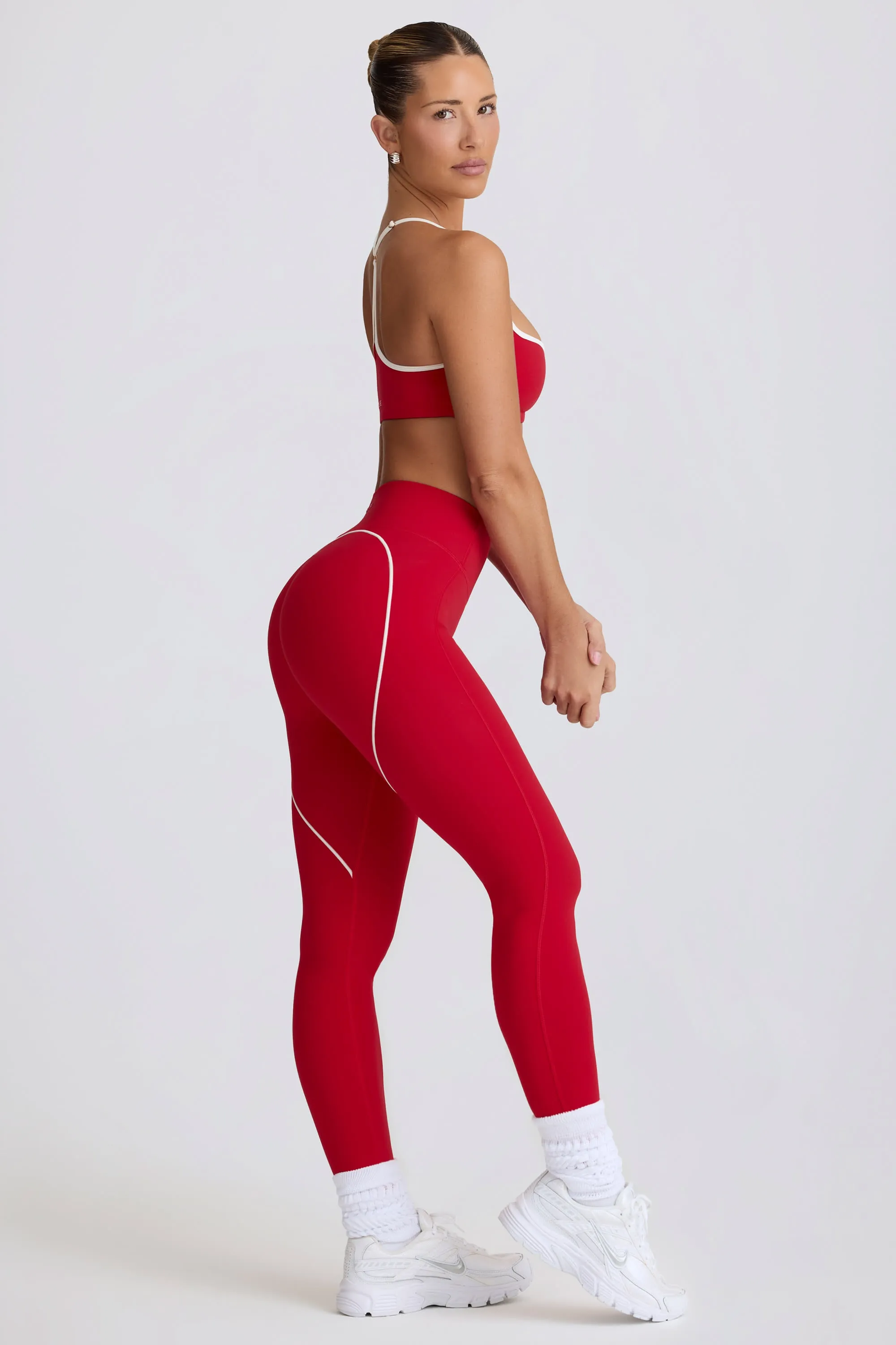 Soft Active Mid-Rise Leggings in Hot Red sold by Oh Polly product image thumbnail 4