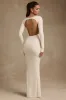 Modal Ruched Backless Maxi Dress in Ivory sold by Oh Polly