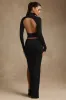 Modal Ruched Backless Turtleneck Top in Black sold by Oh Polly
