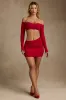 Modal Contrast-Trim Crop Top in Red sold by Oh Polly