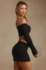 Modal Contrast-Trim Crop Top in Black sold by Oh Polly