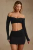 Modal Contrast-Trim Crop Top in Black sold by Oh Polly