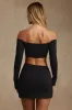 Modal Contrast-Trim Crop Top in Black sold by Oh Polly