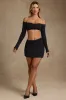 Modal Contrast-Trim Crop Top in Black sold by Oh Polly