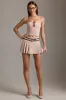 Belted Low-Rise Pleated Mini Skirt in Mushroom sold by Oh Polly
