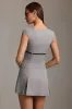Pinstripe Pleated Waistcoat Mini Dress in Grey sold by Oh Polly