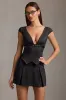 Pinstripe Pleated Waistcoat Mini Dress in Black sold by Oh Polly