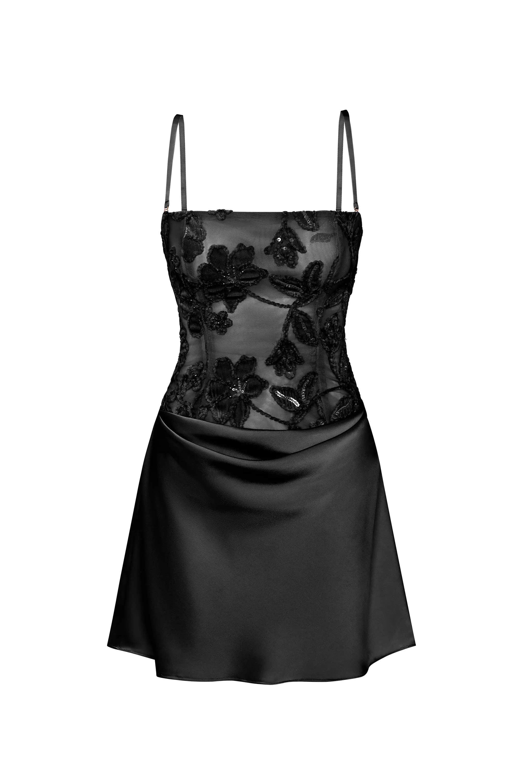 Embellished Draped Strapless A-Line Mini Dress in Black sold by Oh Polly product image thumbnail 3