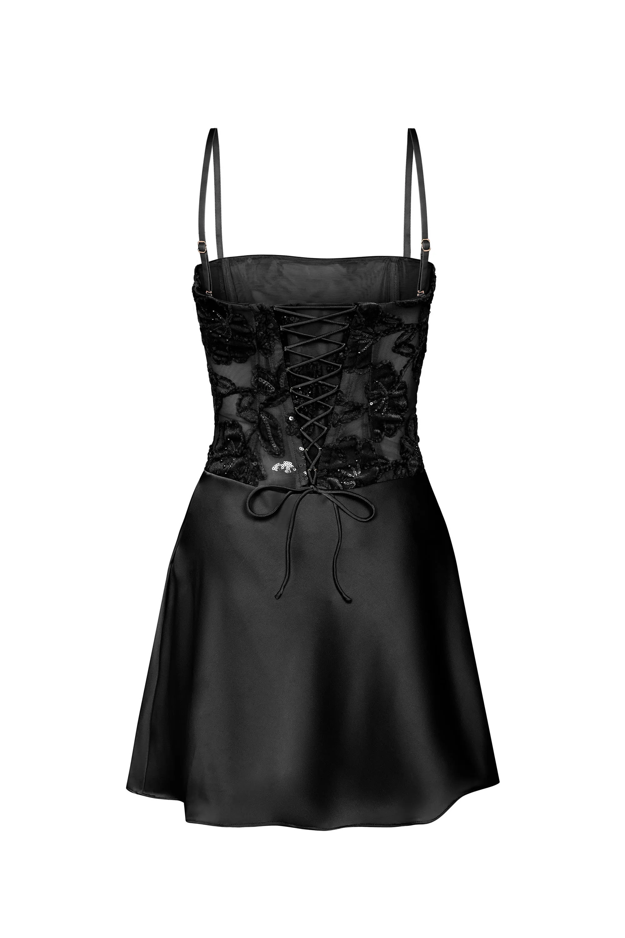 Embellished Draped Strapless A-Line Mini Dress in Black sold by Oh Polly product image thumbnail 4
