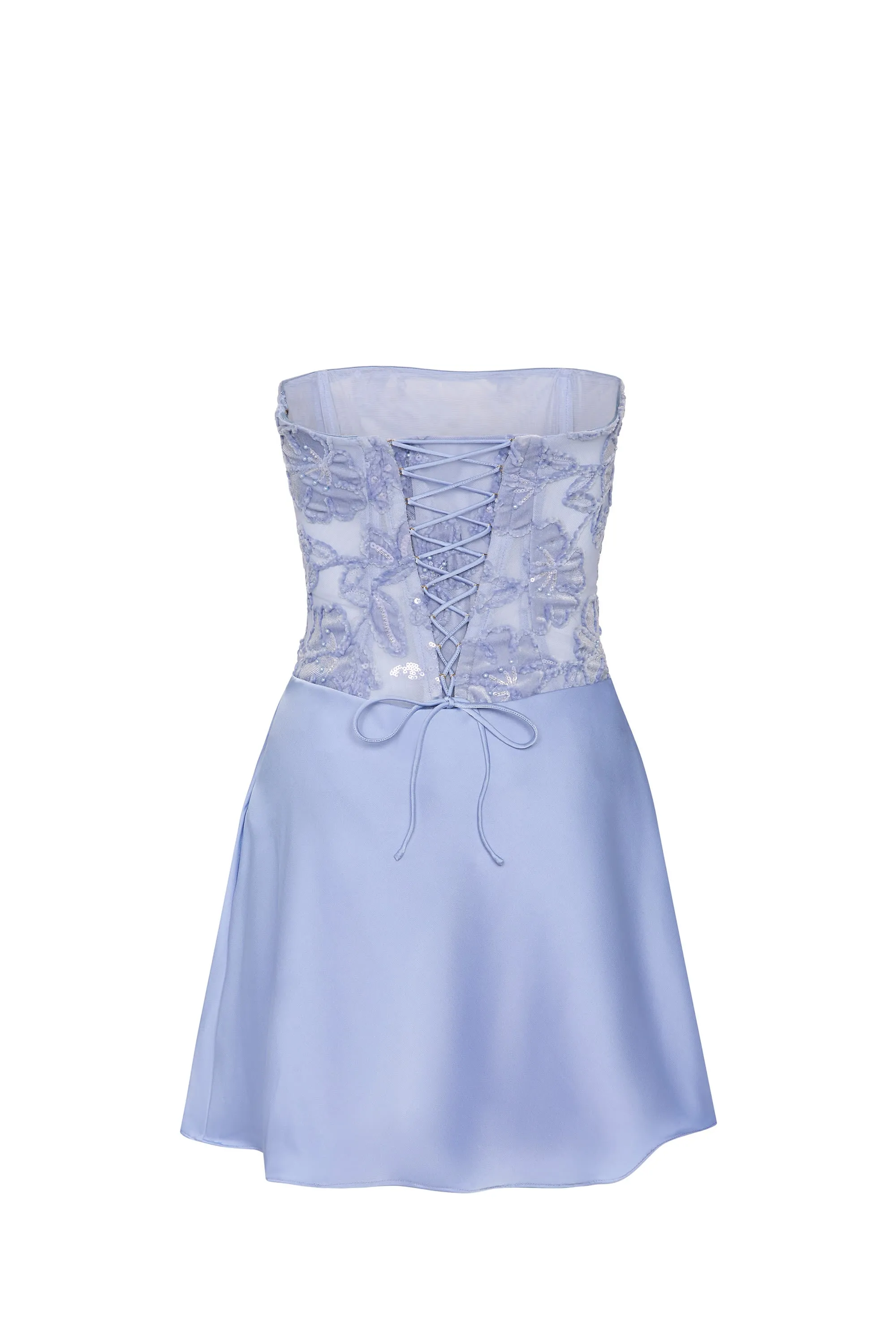 Embellished Draped Strapless A-Line Mini Dress in Sky Blue sold by Oh Polly product image thumbnail 2