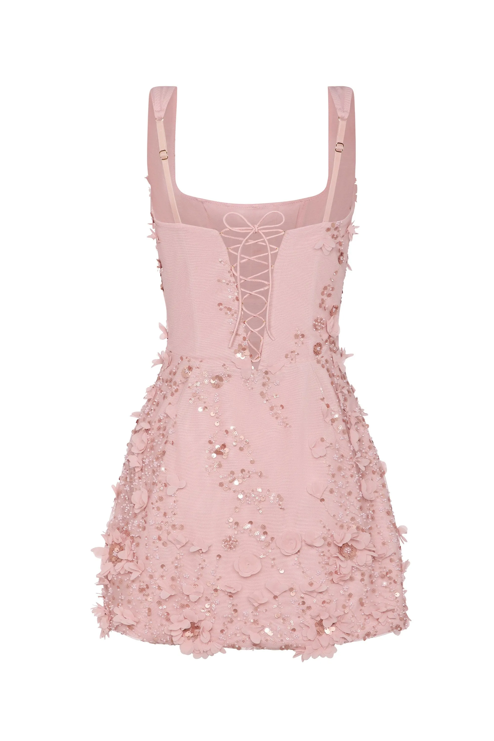Embellished Corset Mini Dress in Dusty Rose sold by Oh Polly