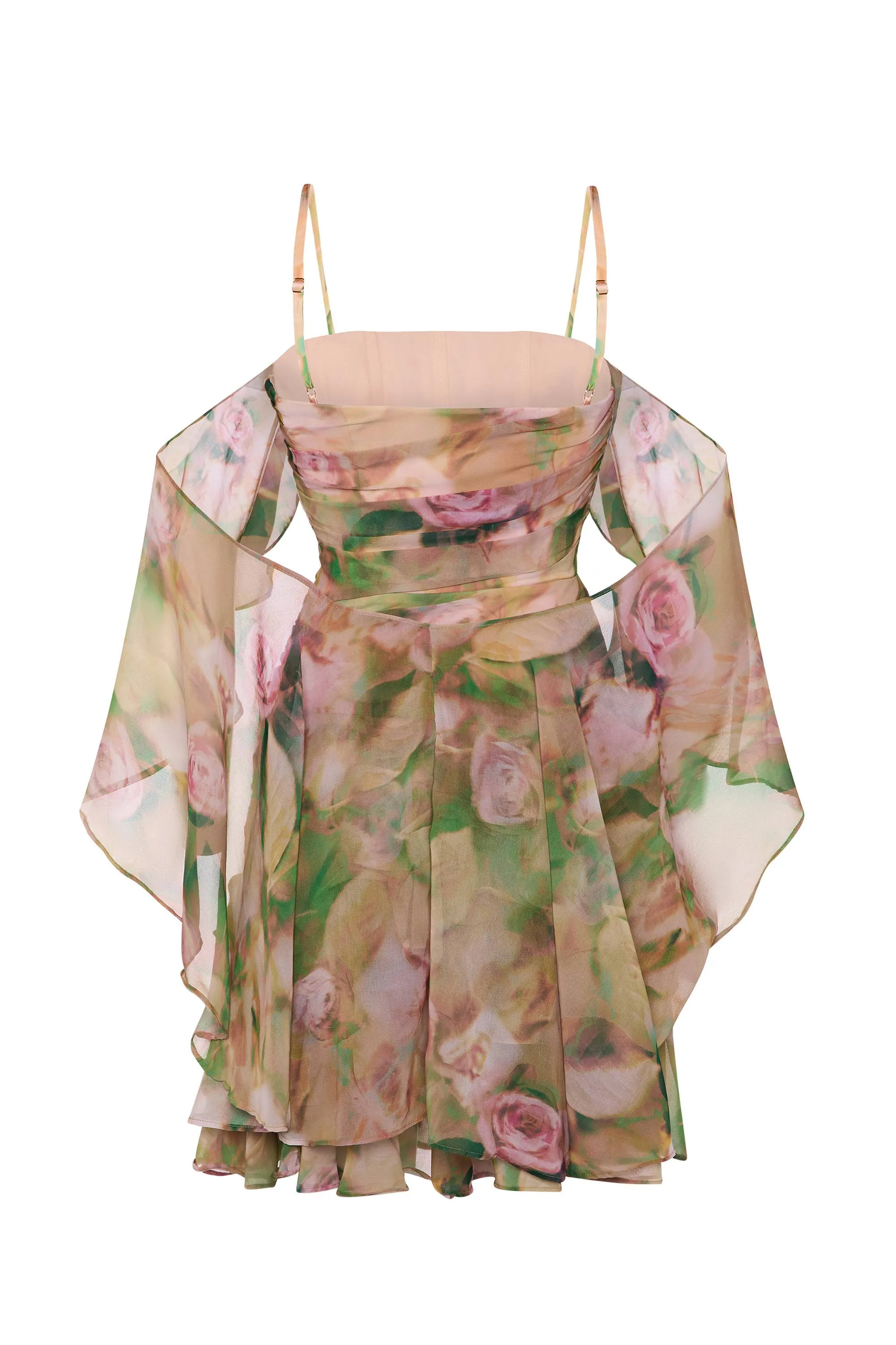 Off-Shoulder Ruffled Mini Dress in Floral Multi Print sold by Oh Polly product image thumbnail 4