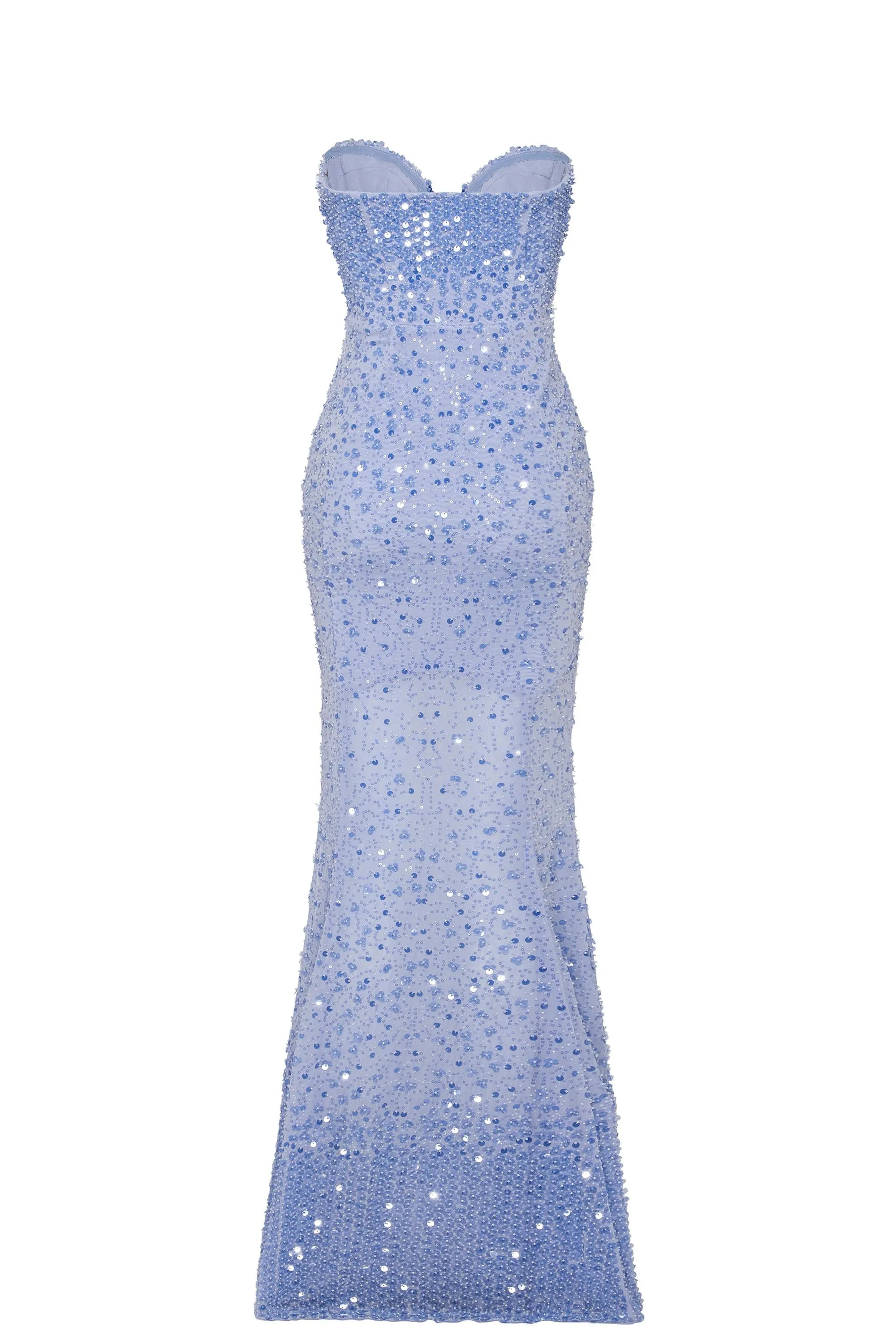 Embellished Sweetheart-Neck Fishtail Gown in Sky Blue sold by Oh Polly product image thumbnail 2