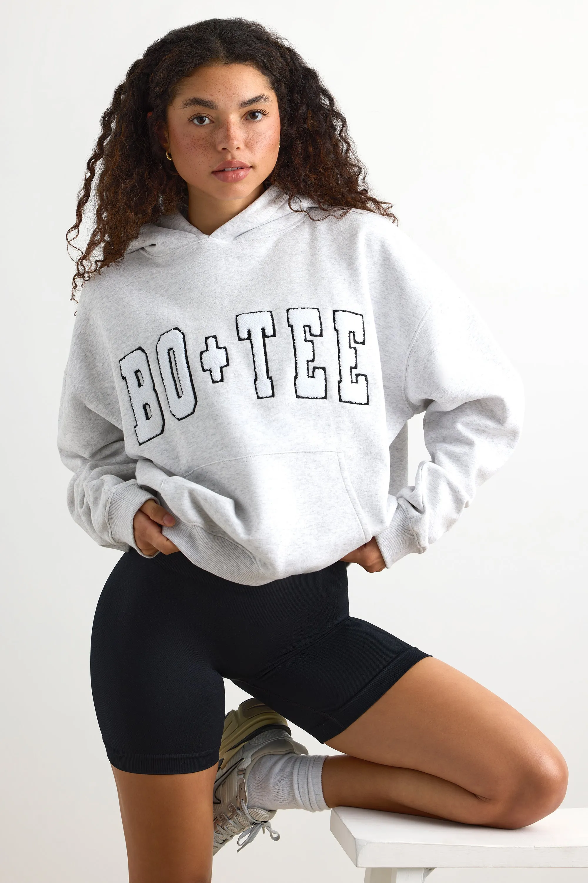 Appliqué Oversized Hoodie in Heather Grey sold by Oh Polly product image thumbnail 5