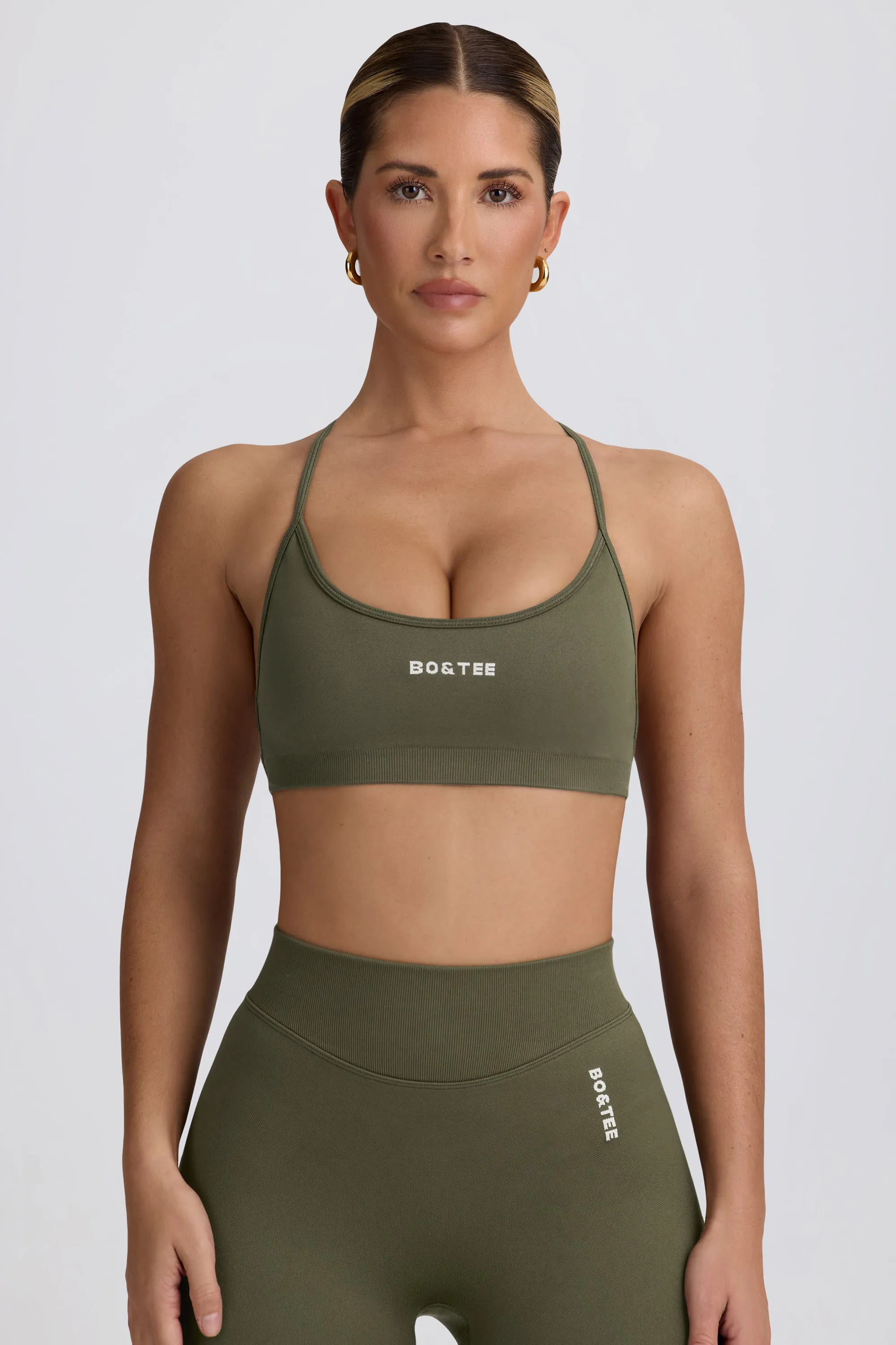 Super Sculpt Seamless Backless Sports Bra in Light Green sold by Oh Polly product image thumbnail 4