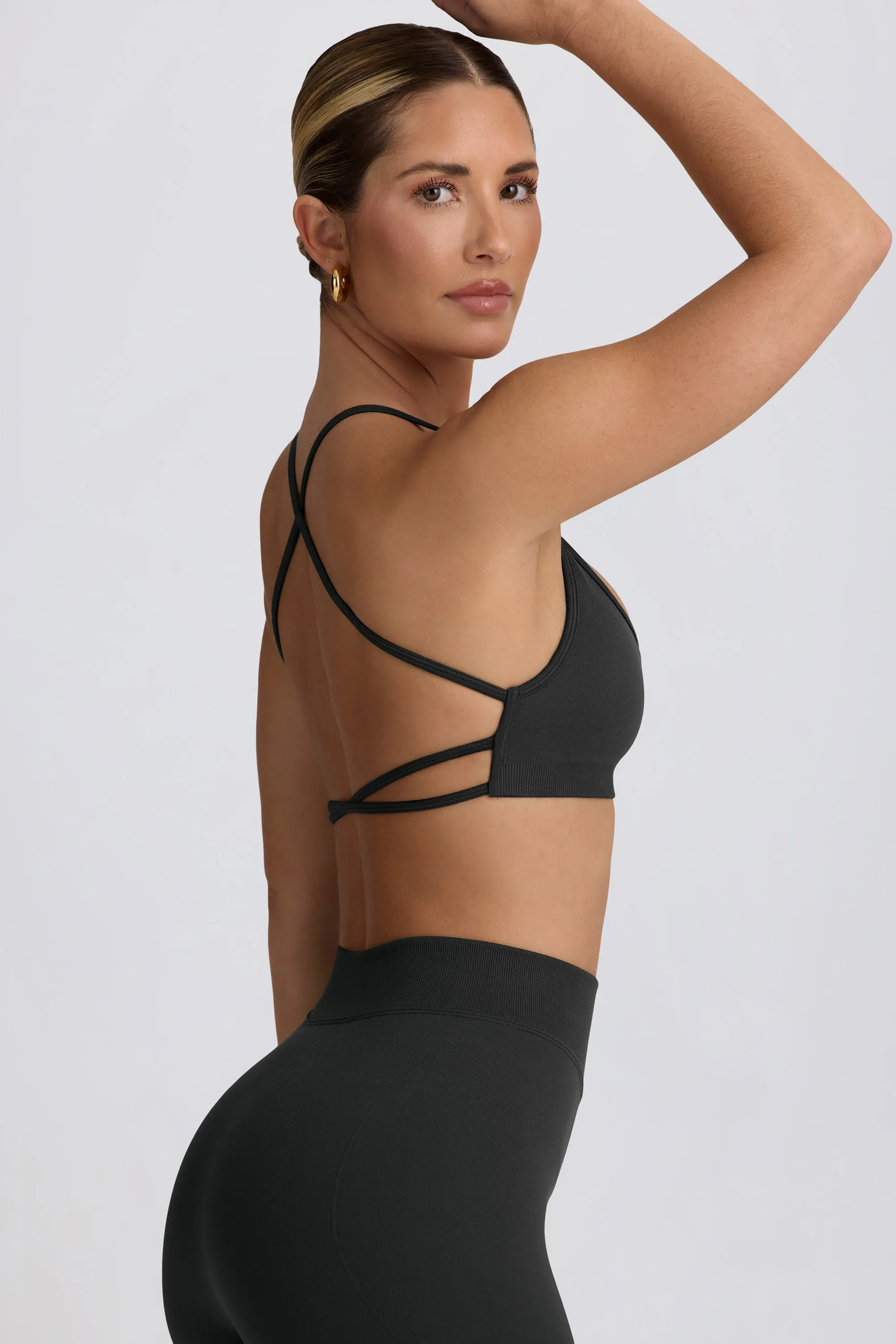 Super Sculpt Seamless Backless Sports Bra in Ash sold by Oh Polly product image thumbnail 3