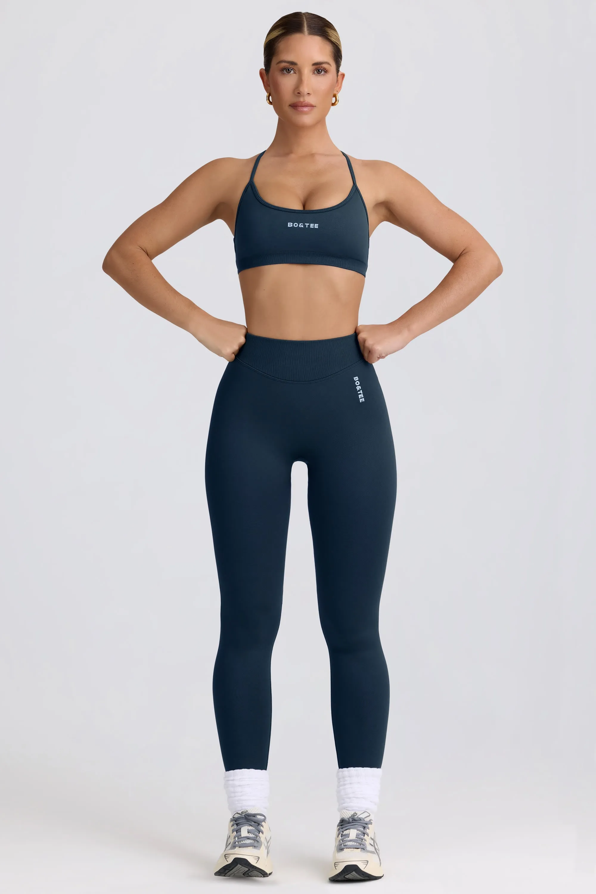 Super Sculpt Seamless Backless Sports Bra in Blue sold by Oh Polly product image thumbnail 5
