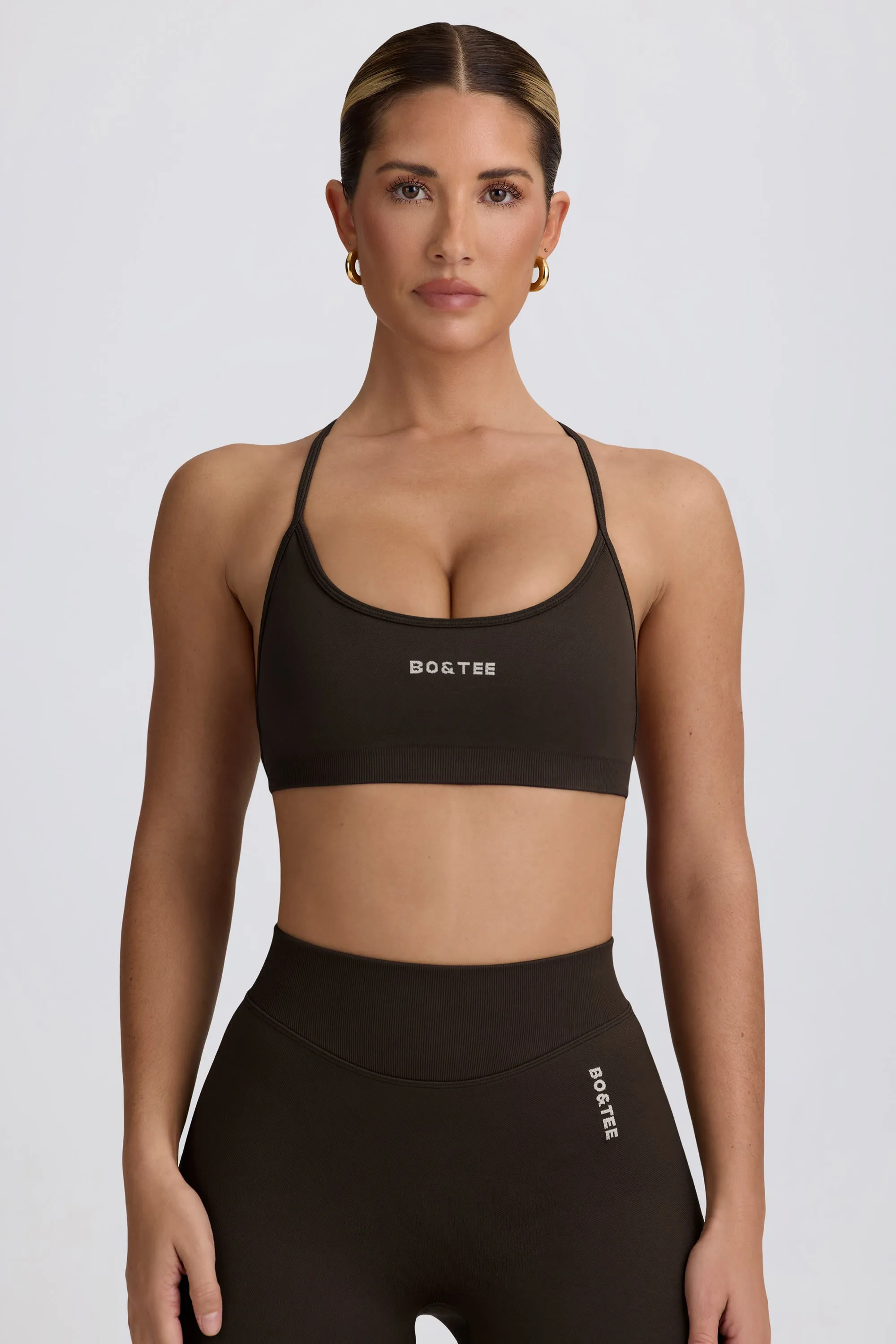 Super Sculpt Seamless Backless Sports Bra in Brown sold by Oh Polly product image thumbnail 4