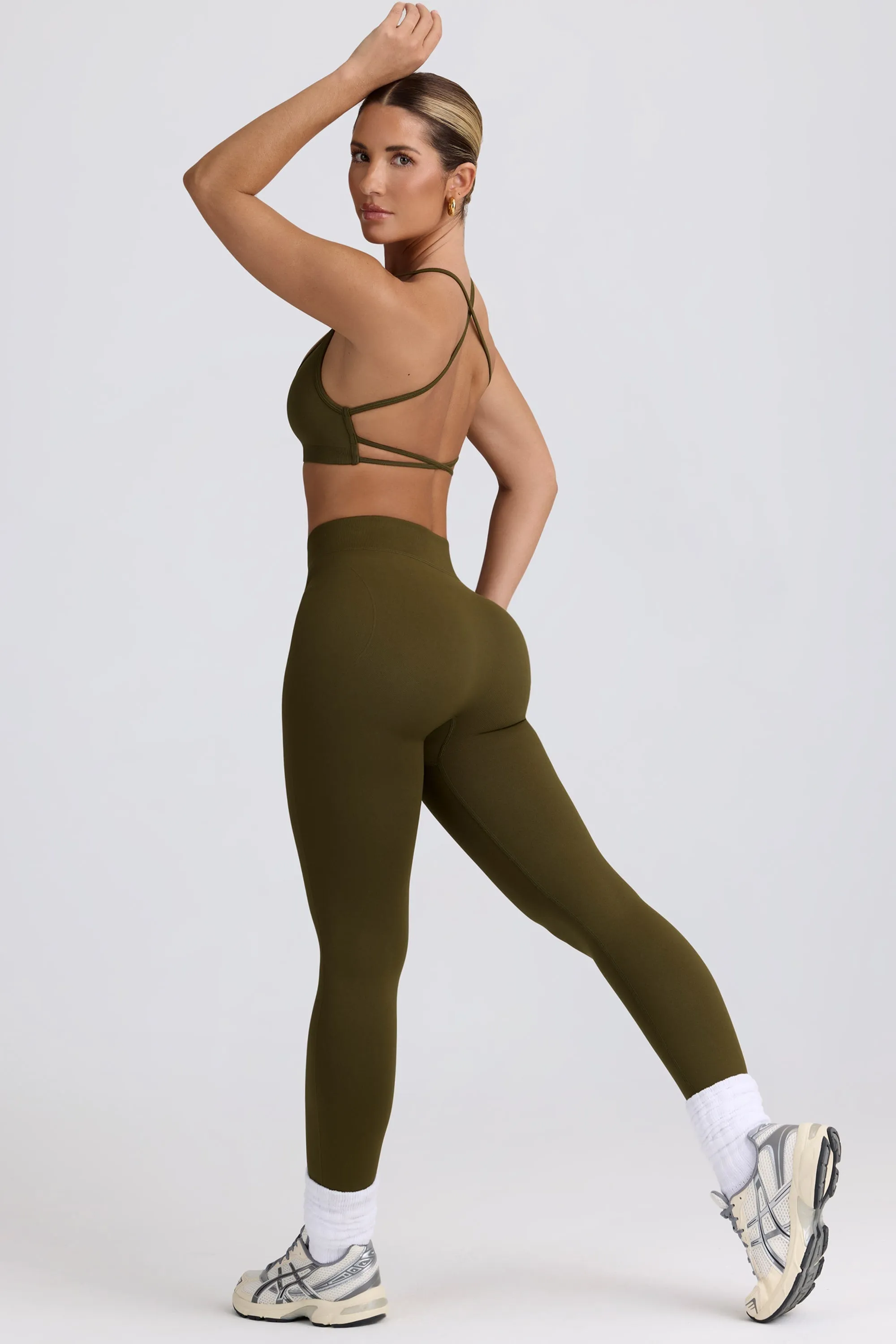 Super Sculpt Seamless High-Waist Leggings in Dark Green sold by Oh Polly