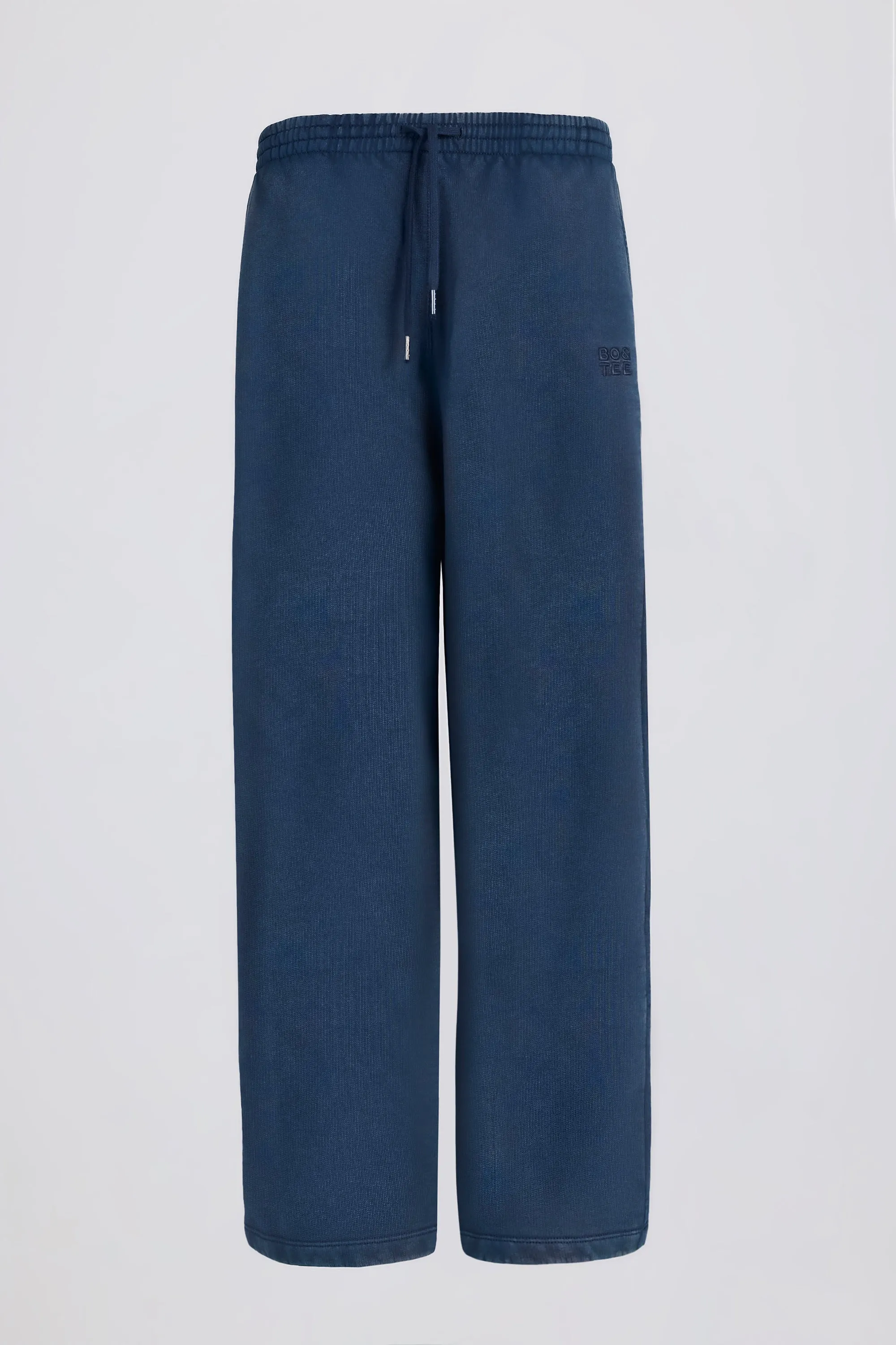 Cotton Jersey Acid Wash Mid-Rise Wide-Leg Joggers in Blue sold by Oh Polly product image thumbnail 2