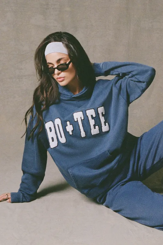 Acid Wash Oversized Hoodie in Blue sold by Oh Polly