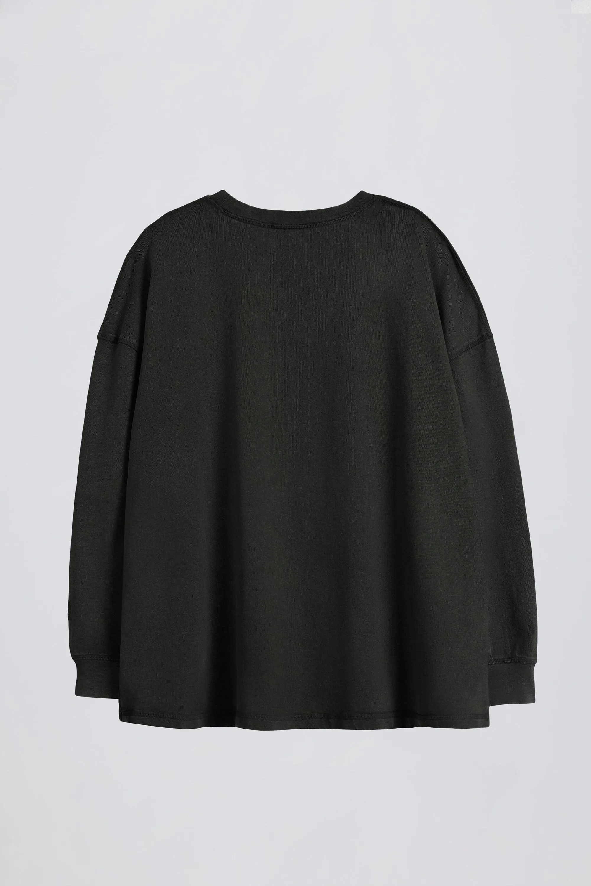 Acid Wash Long-Sleeve Oversized T-Shirt in Ash sold by Oh Polly product image thumbnail 3