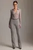 Low-Rise Flared Trousers in Grey sold by Oh Polly
