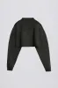 Acid Wash Cropped Sweatshirt in Ash sold by Oh Polly