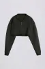 Acid Wash Cropped Sweatshirt in Ash sold by Oh Polly